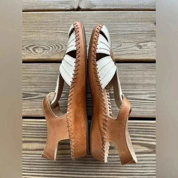 Pikolinos Puerto Vallarta Womens Sz 41 White/Brown Casual Wedge Sandals - Picture 3 of 10